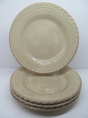 Artimino Tuscan Countryside Cream Set Of 4 Stoneware 11" Dinner Plates VGC